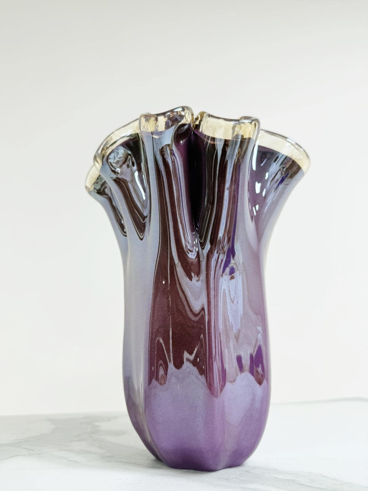 Murano Glass Vase | Certified Murano Glass | Made in Italy | Decorative Vase | Collection Fazzoletto Medio