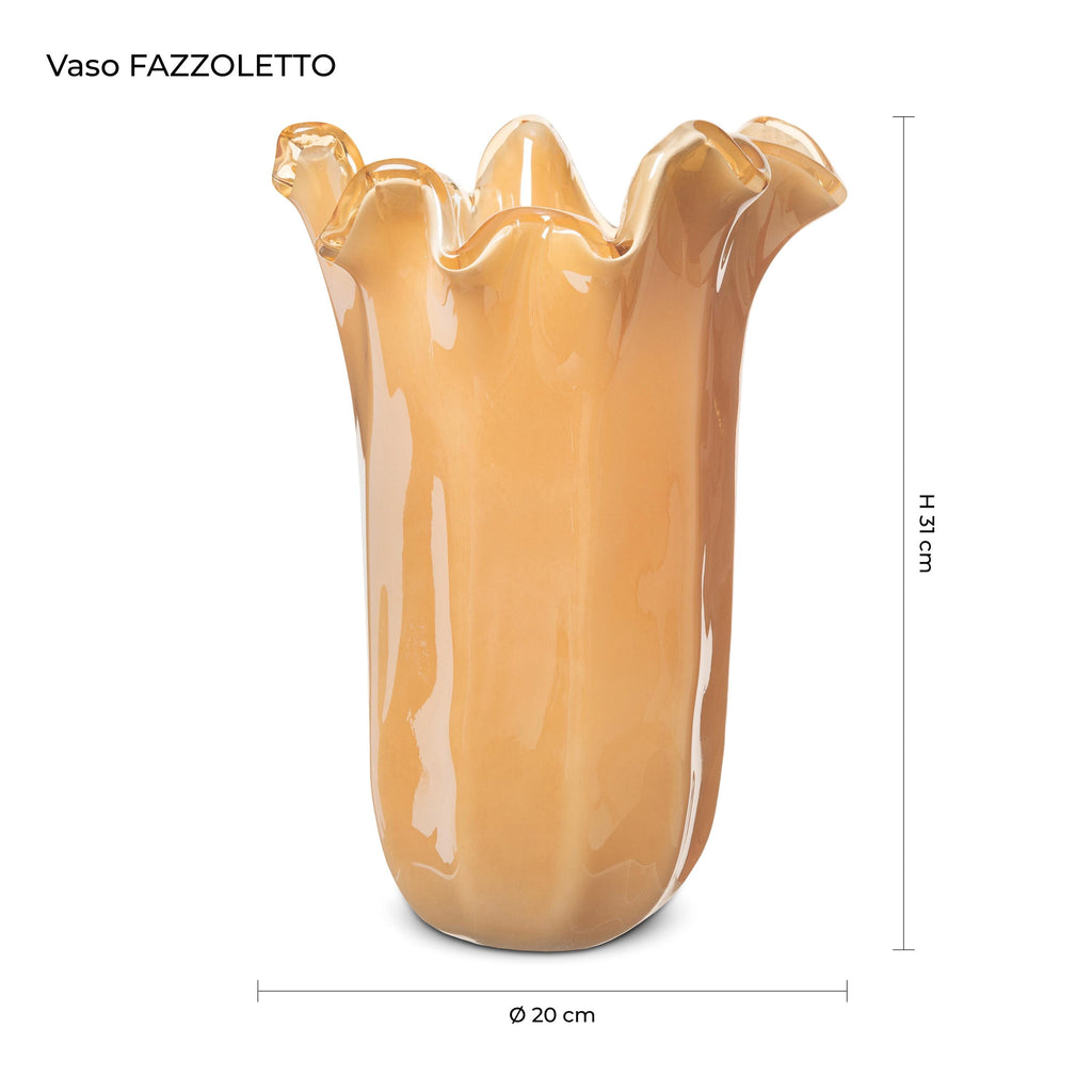 Murano Glass Vase | Certified Murano Glass | Made in Italy | Decorative Vase | Collection Fazzoletto Grande