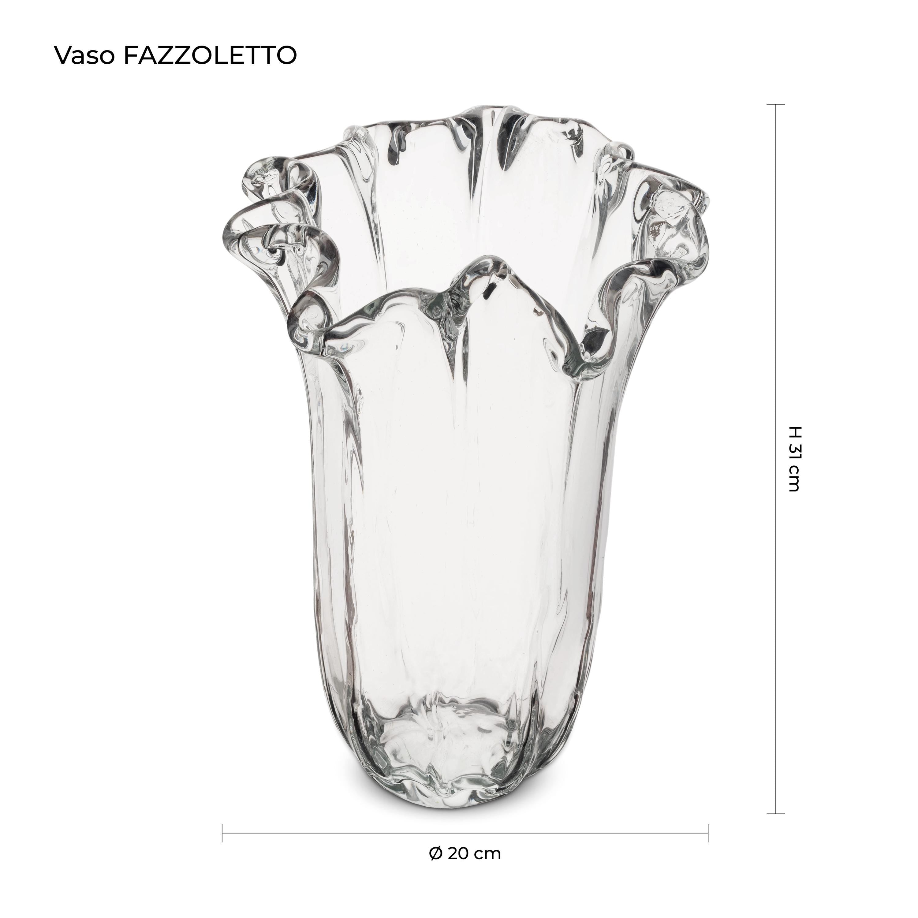 Murano Glass Vase | Certified Murano Glass | Made in Italy | Decorative Vase | Collection Fazzoletto Grande