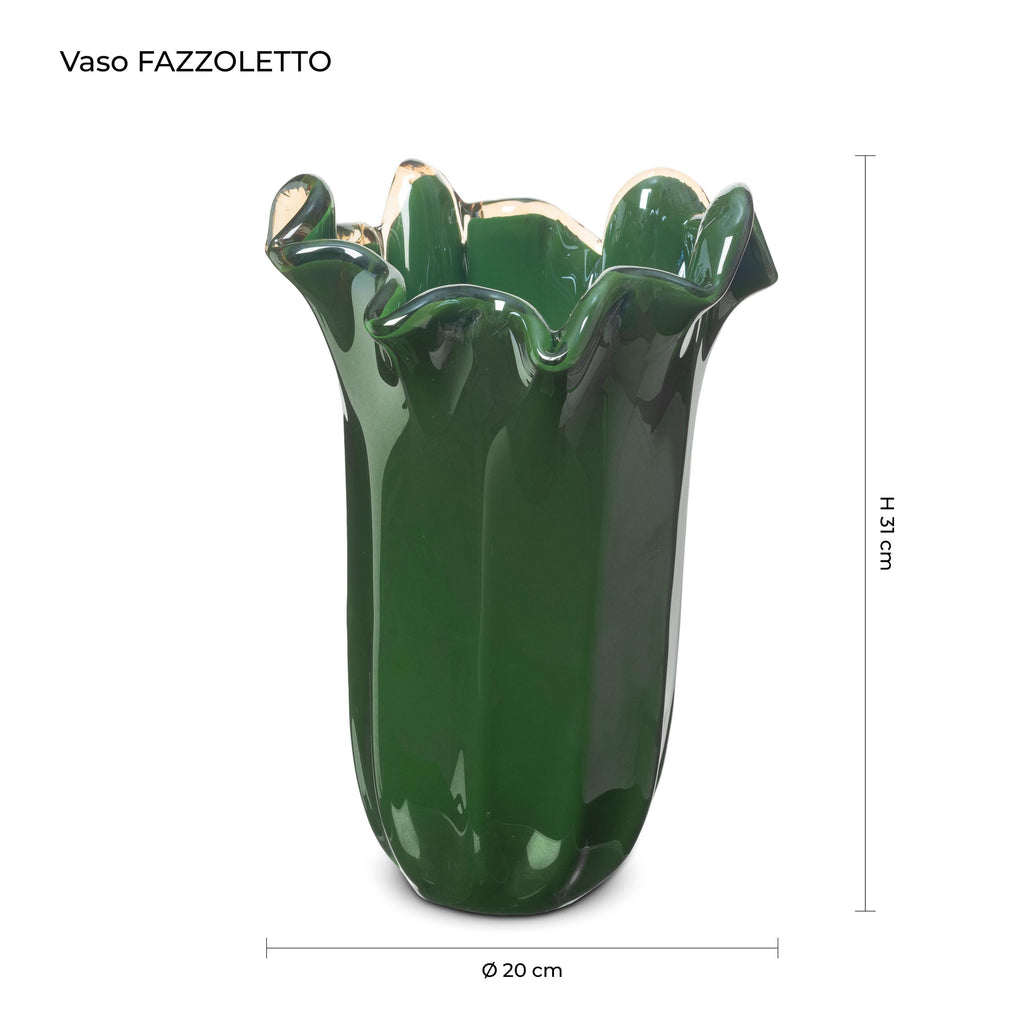 Murano Glass Vase | Certified Murano Glass | Made in Italy | Decorative Vase | Collection Fazzoletto Grande