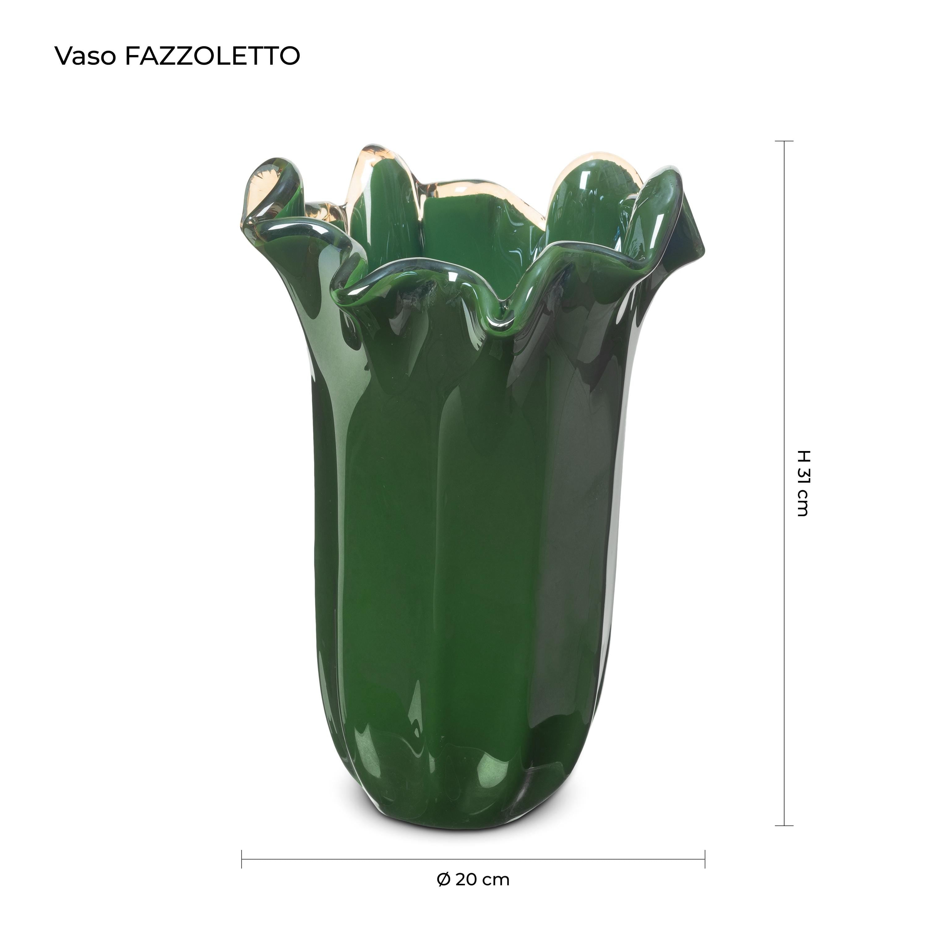 Murano Glass Vase | Certified Murano Glass | Made in Italy | Decorative Vase | Collection Fazzoletto Grande
