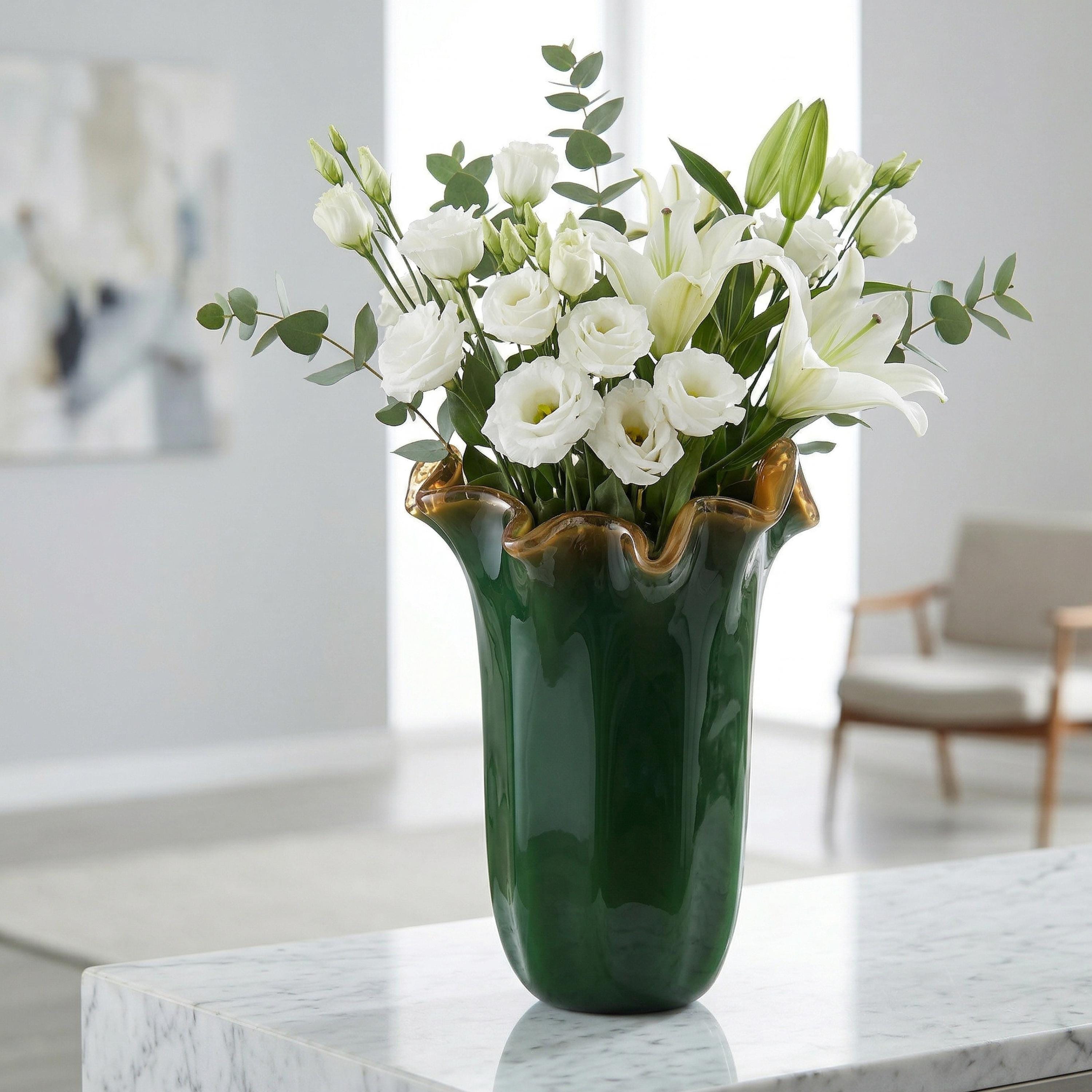 Murano Glass Vase | Certified Murano Glass | Made in Italy | Decorative Vase | Collection Fazzoletto Grande