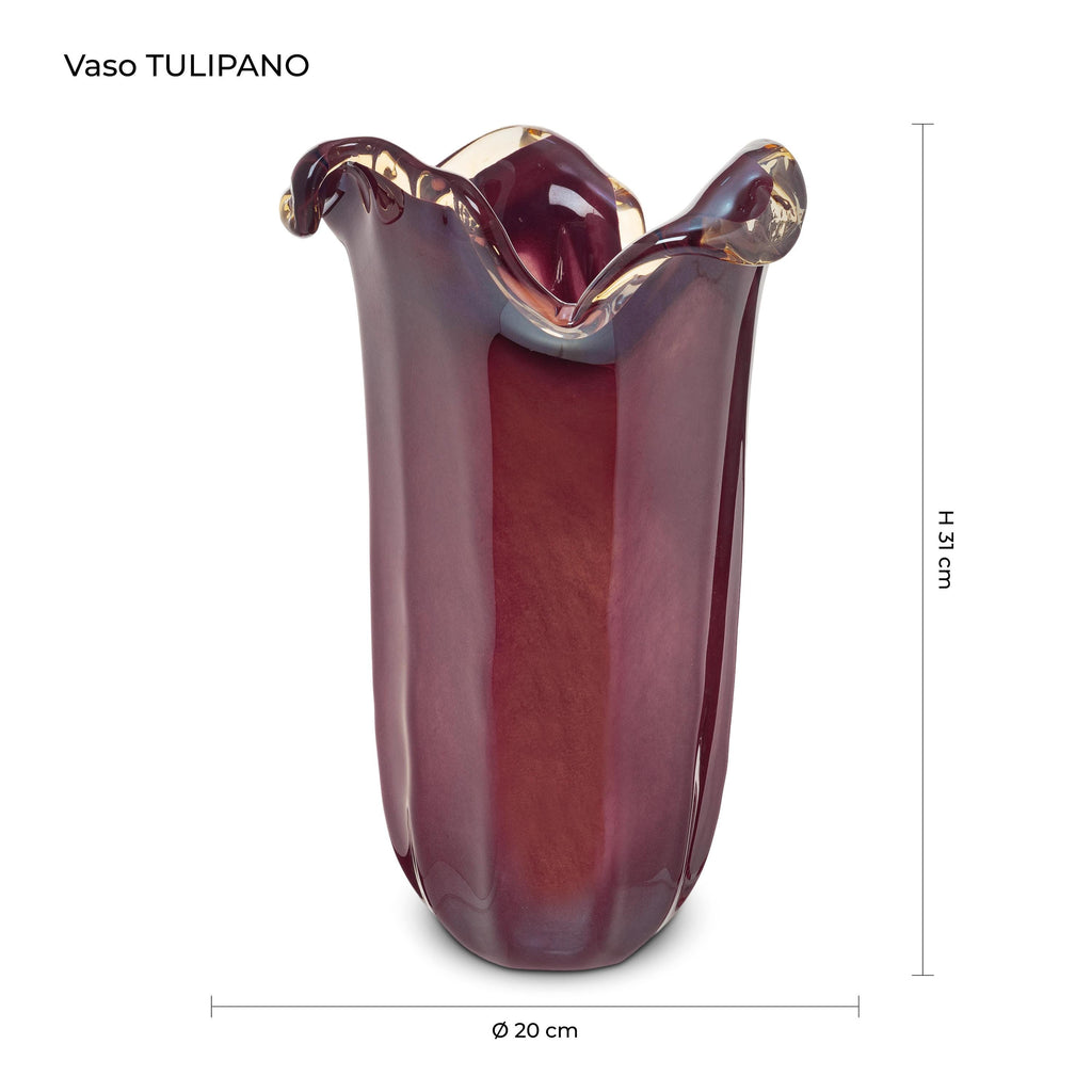 Murano Glass Vase | Certified Murano Glass | Made in Italy | Decorative Vase | Collection Tulipano Grande