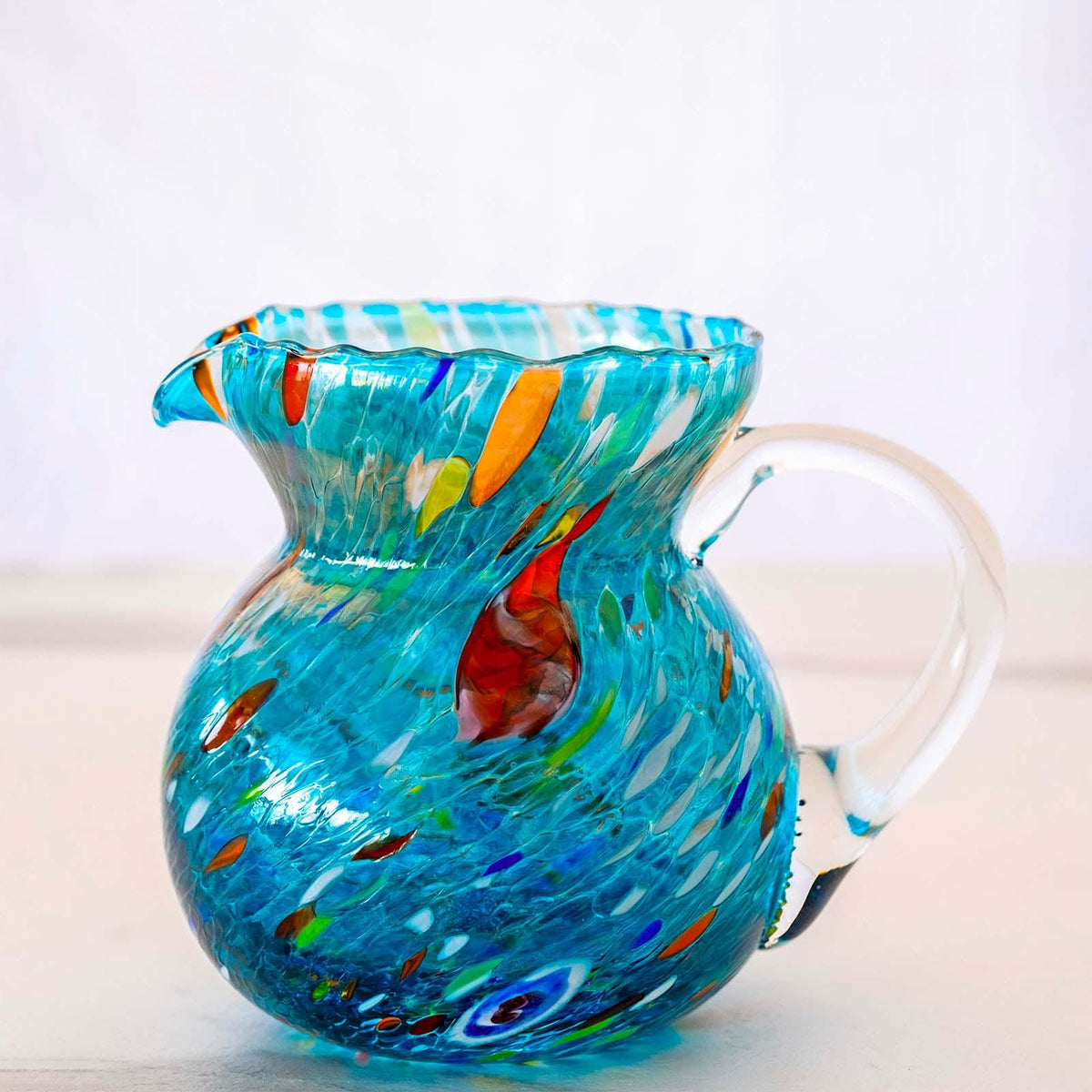 Murano Glass Carafe | Certified Murano Glass | Made in Italy | Decorative Pitcher | Collection Marea