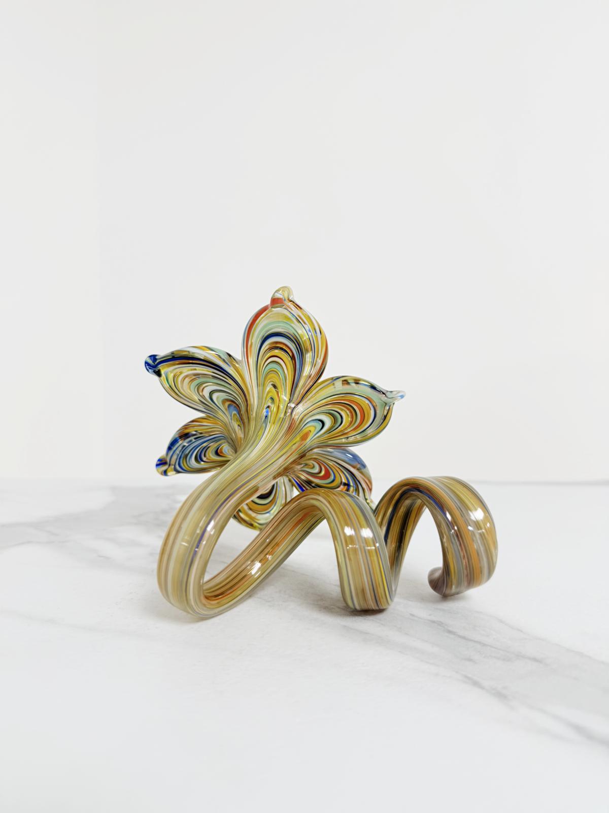 Murano Glass Flower Candle Holder | Certified Murano Glass | Made in Italy | Handmade | Collection 6 Petali