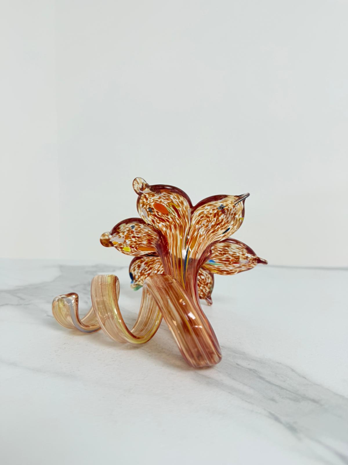 Murano Glass Flower Candle Holder | Certified Murano Glass | Made in Italy | Handmade | Collection 6 Petali