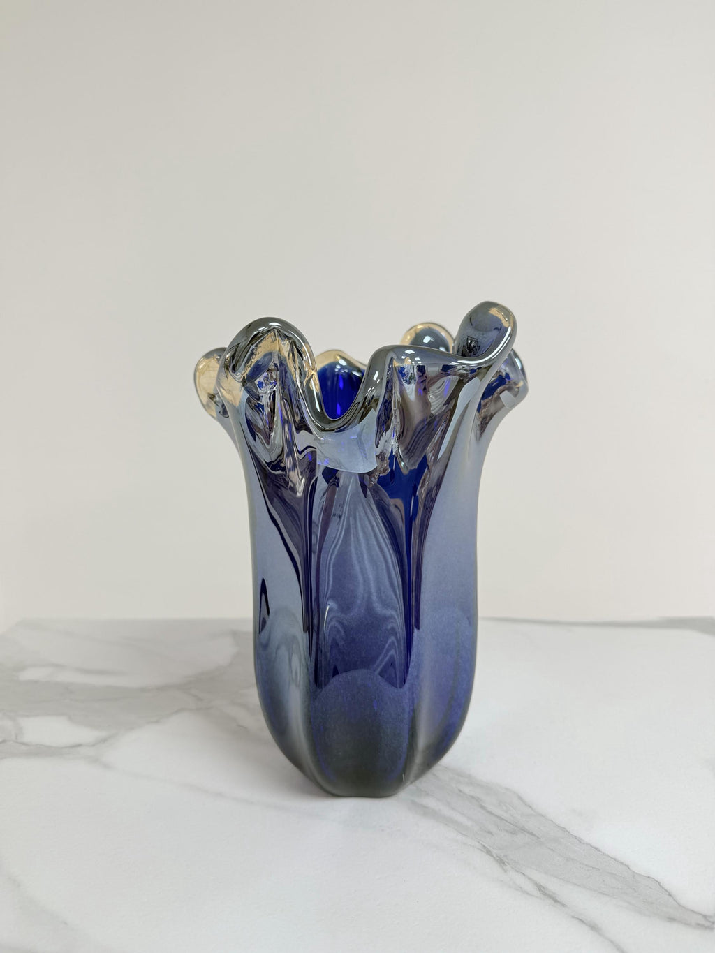 Murano Glass Vase | Certified Murano Glass | Made in Italy | Decorative Vase | Collection Pasta di Vetro Blu