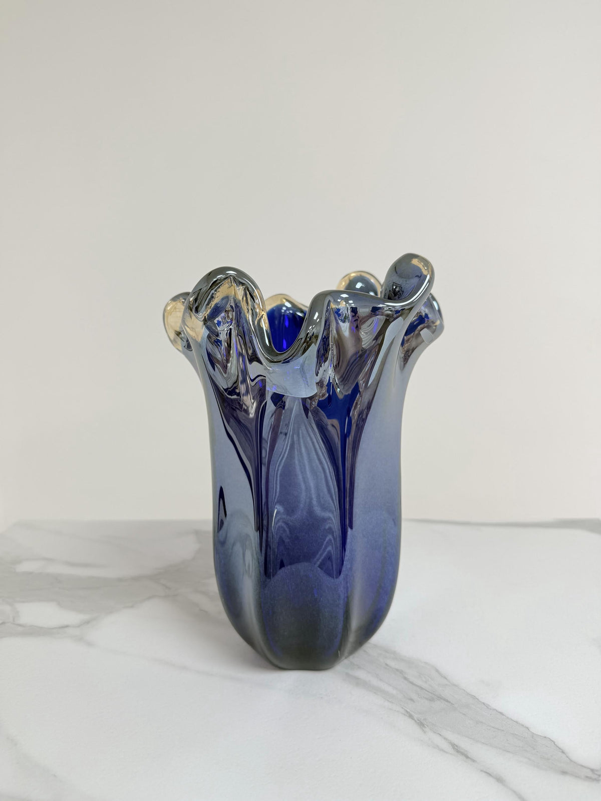 Murano Glass Vase | Certified Murano Glass | Made in Italy | Decorative Vase | Collection Pasta di Vetro Blu