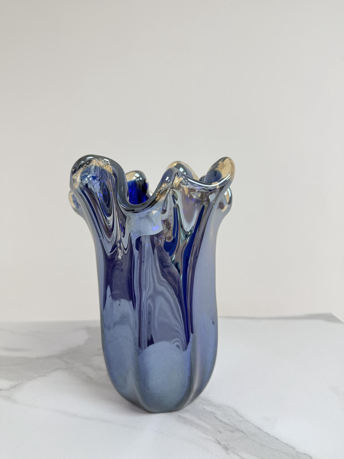 Murano Glass Vase | Certified Murano Glass | Made in Italy | Decorative Vase | Collection Pasta di Vetro Blu
