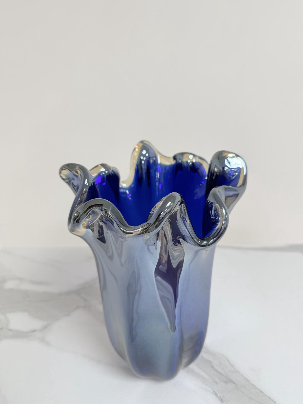 Murano Glass Vase | Certified Murano Glass | Made in Italy | Decorative Vase | Collection Pasta di Vetro Blu