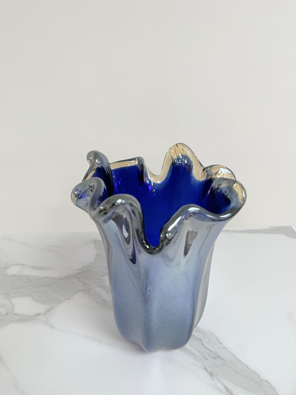 Murano Glass Vase | Certified Murano Glass | Made in Italy | Decorative Vase | Collection Pasta di Vetro Blu