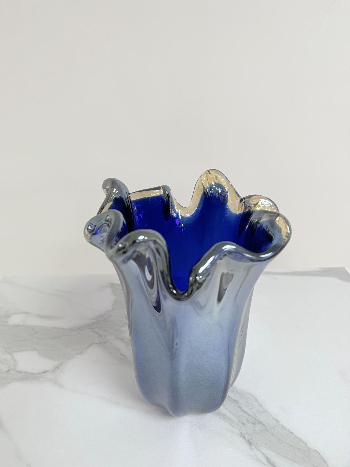 Murano Glass Vase | Certified Murano Glass | Made in Italy | Decorative Vase | Collection Pasta di Vetro Blu
