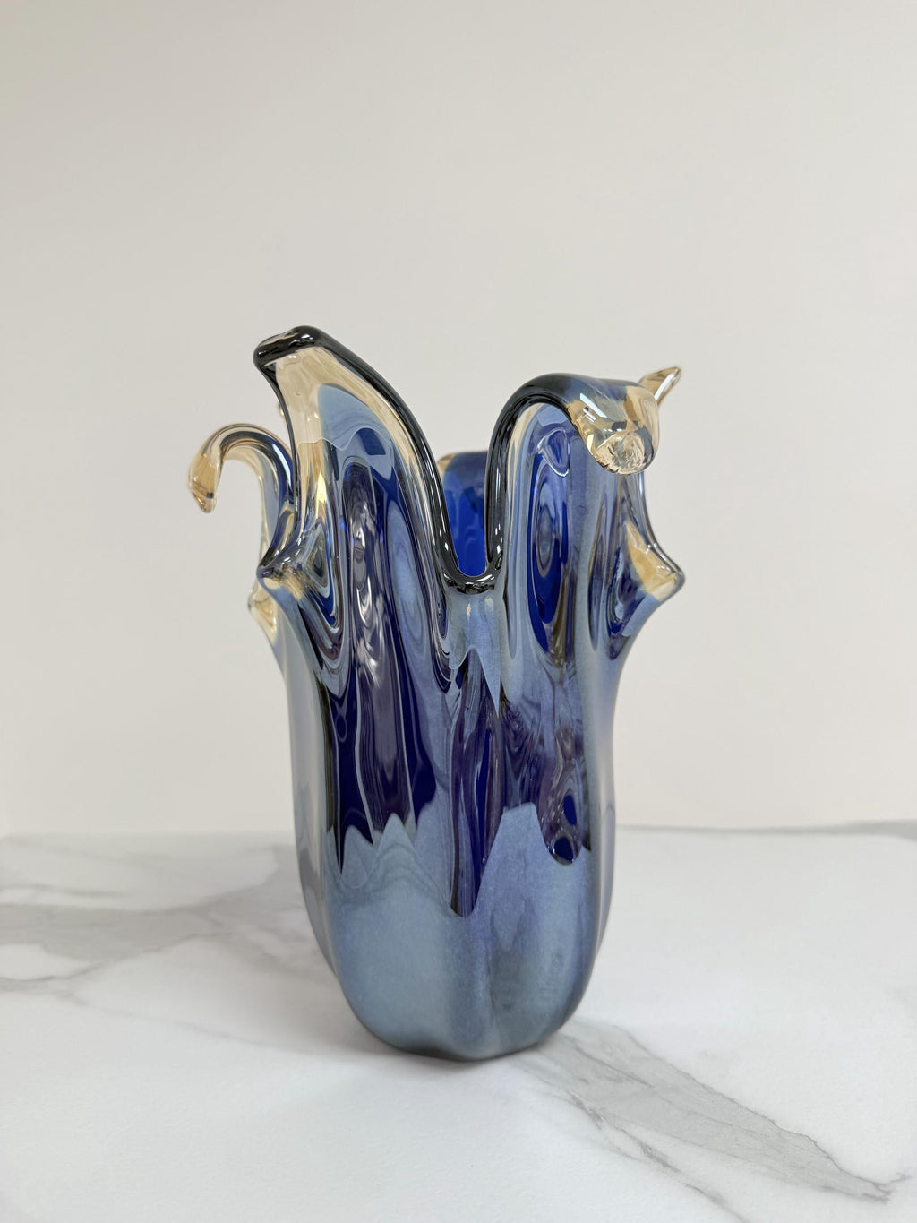 Murano Glass Vase | Certified Murano Glass | Made in Italy | Decorative Vase | Collection Pasta di Vetro Blu