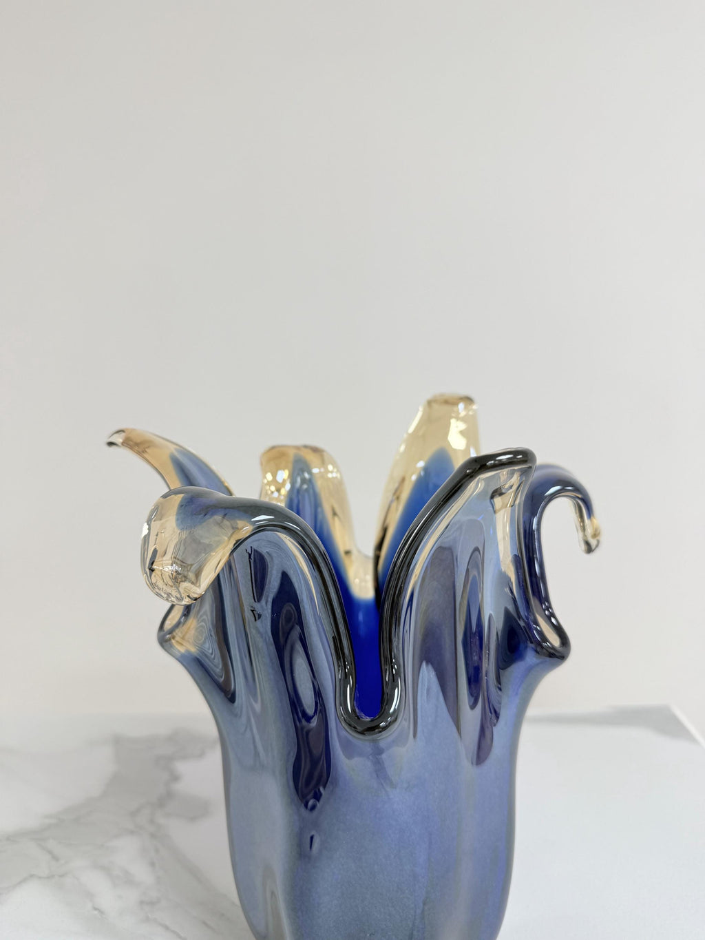 Murano Glass Vase | Certified Murano Glass | Made in Italy | Decorative Vase | Collection Pasta di Vetro Blu