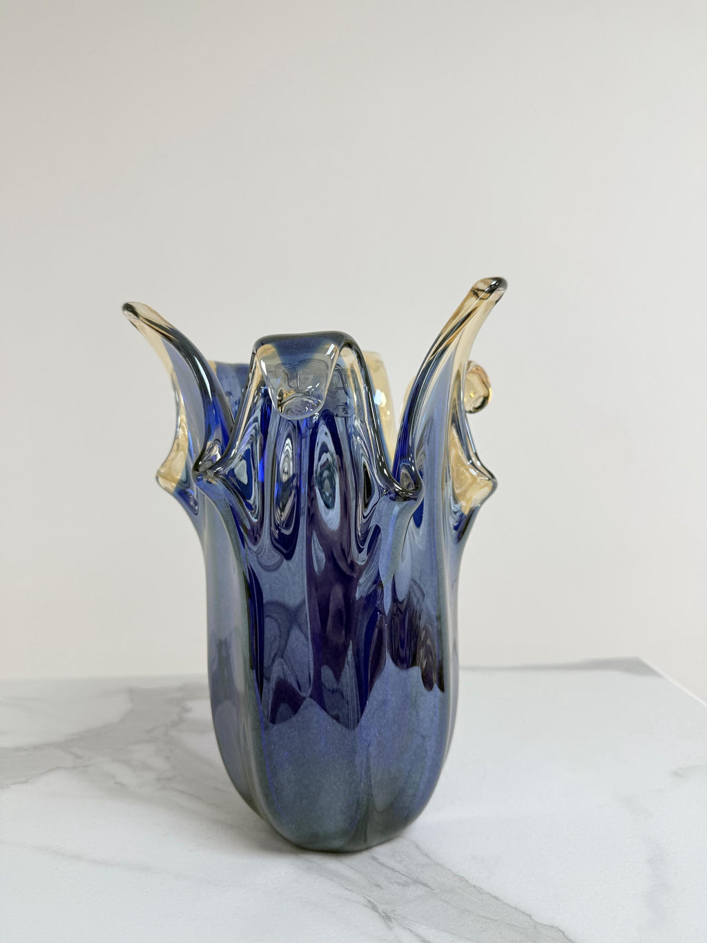 Murano Glass Vase | Certified Murano Glass | Made in Italy | Decorative Vase | Collection Pasta di Vetro Blu