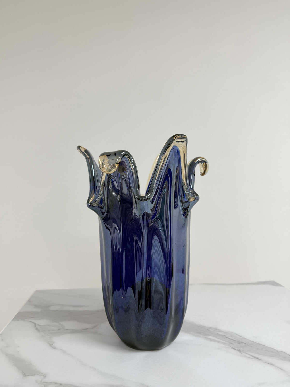 Murano Glass Vase | Certified Murano Glass | Made in Italy | Decorative Vase | Collection Pasta di Vetro Blu