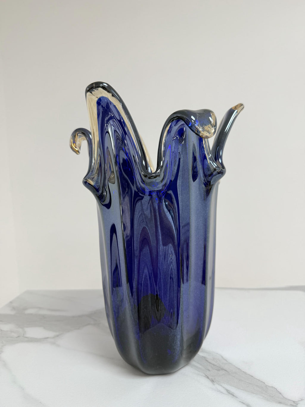 Murano Glass Vase | Certified Murano Glass | Made in Italy | Decorative Vase | Collection Pasta di Vetro Blu