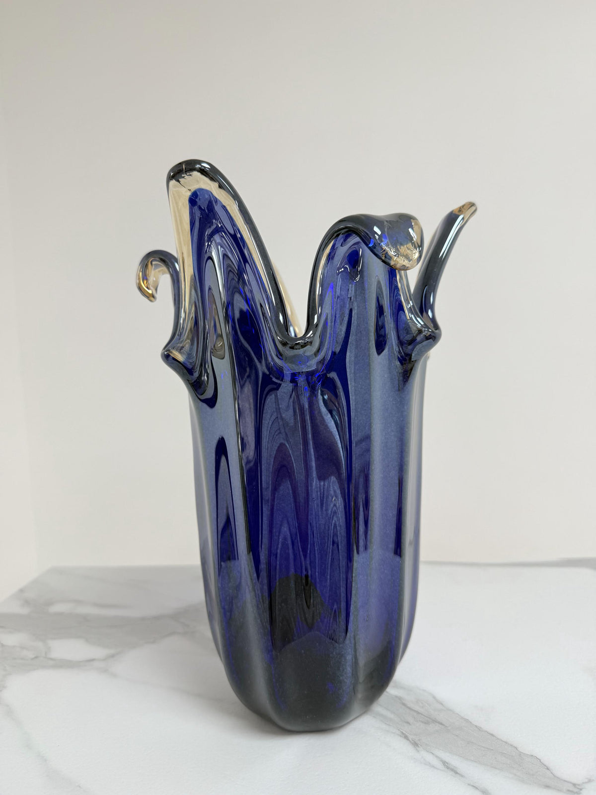 Murano Glass Vase | Certified Murano Glass | Made in Italy | Decorative Vase | Collection Pasta di Vetro Blu