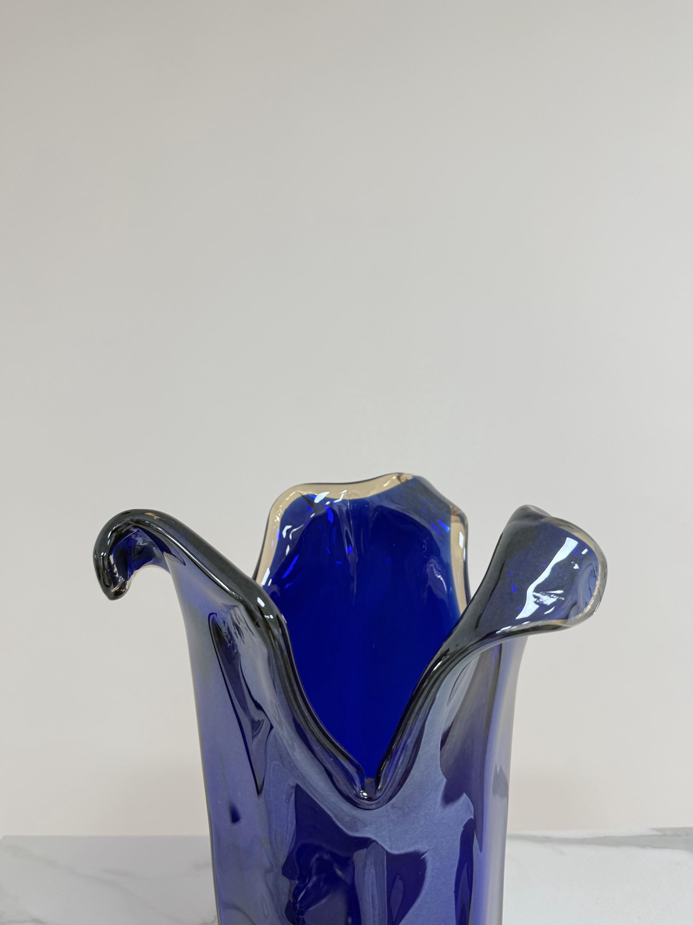 Murano Glass Vase | Certified Murano Glass | Made in Italy | Decorative Vase | Collection Pasta di Vetro Blu