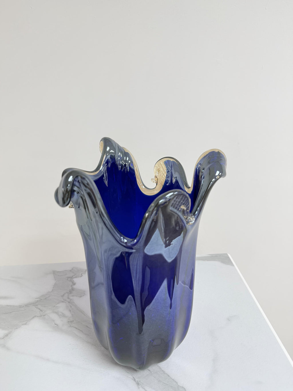 Murano Glass Vase | Certified Murano Glass | Made in Italy | Decorative Vase | Collection Pasta di Vetro Blu