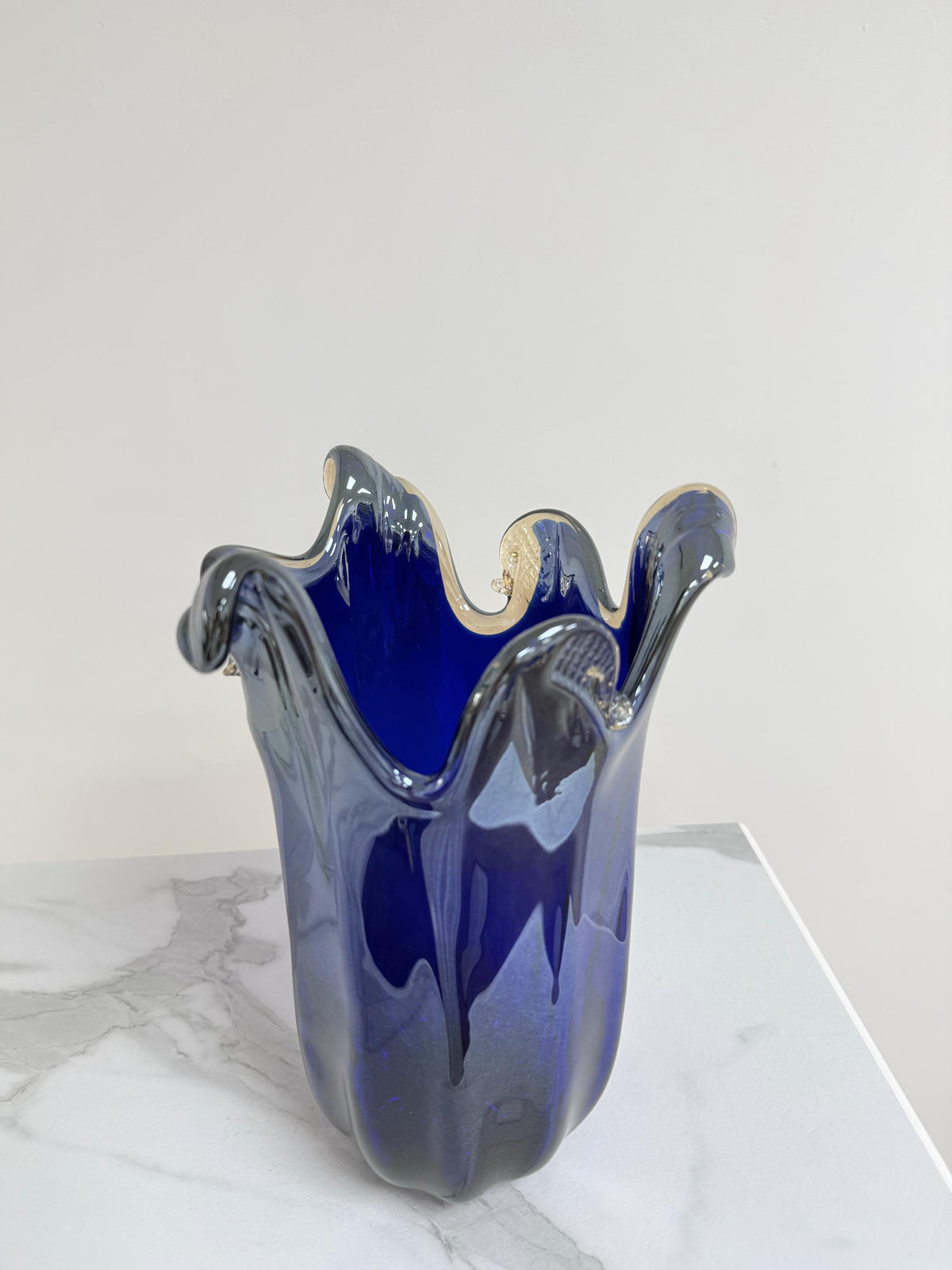 Murano Glass Vase | Certified Murano Glass | Made in Italy | Decorative Vase | Collection Pasta di Vetro Blu