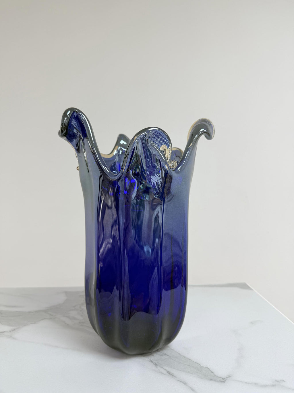 Murano Glass Vase | Certified Murano Glass | Made in Italy | Decorative Vase | Collection Pasta di Vetro Blu