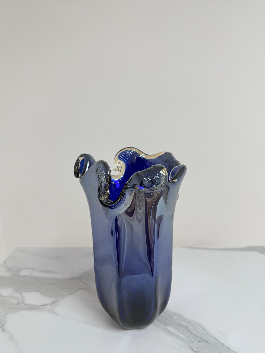 Murano Glass Vase | Certified Murano Glass | Made in Italy | Decorative Vase | Collection Pasta di Vetro Blu