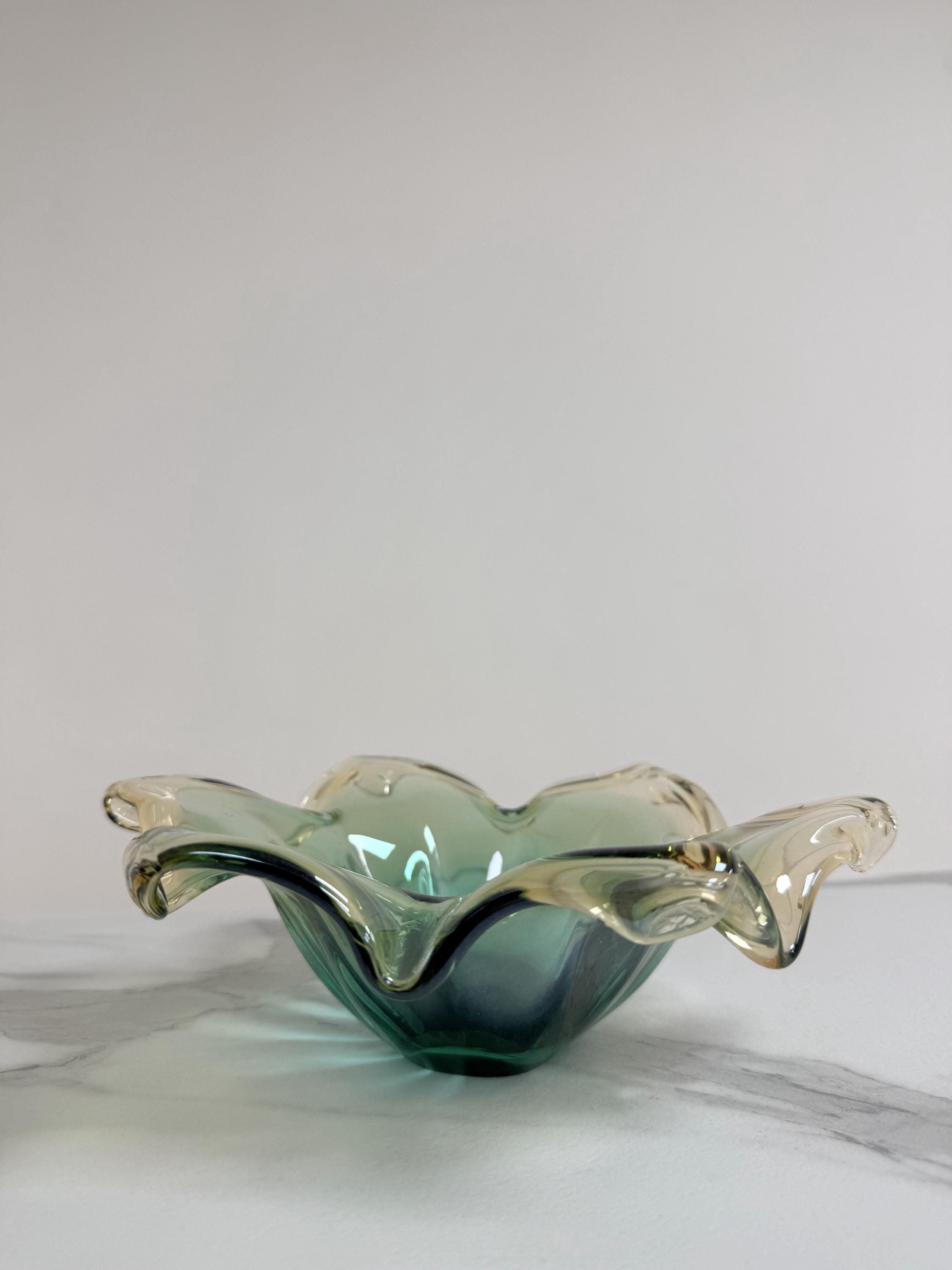 Murano Glass Centerpiece | Certified Murano Glass | Made in Italy | Table Decoration | Collection Pasta di Vetro Verde