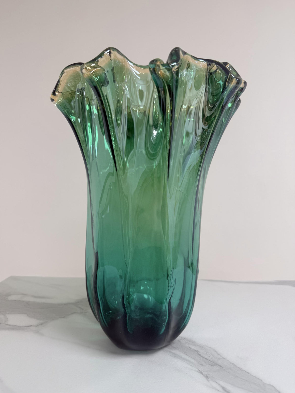 Murano Glass Vase | Certified Murano Glass | Made in Italy | Decorative Vase | Collection Pasta di Vetro Verde