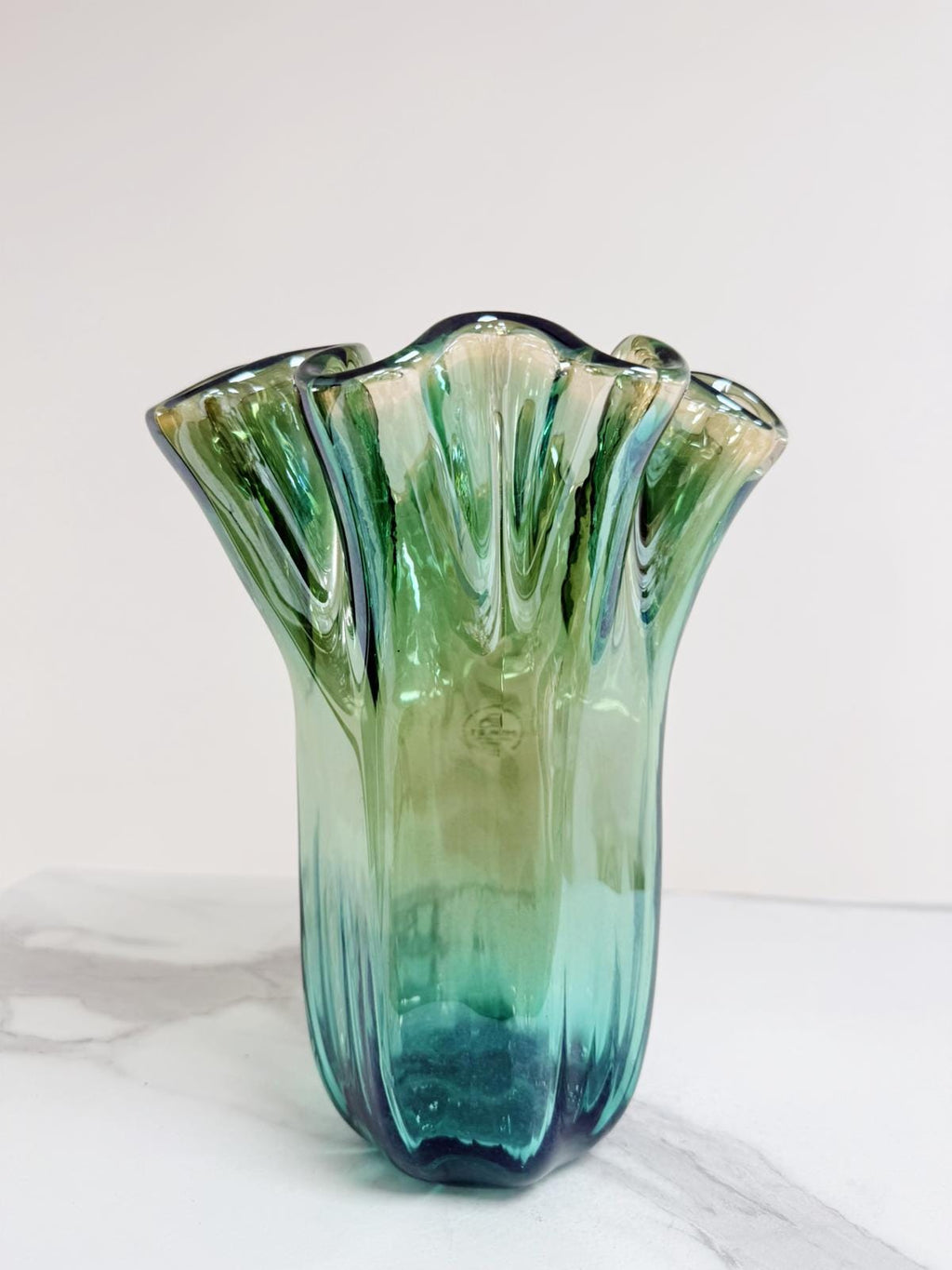 Murano Glass Vase | Certified Murano Glass | Made in Italy | Decorative Vase | Collection Pasta di Vetro Verde