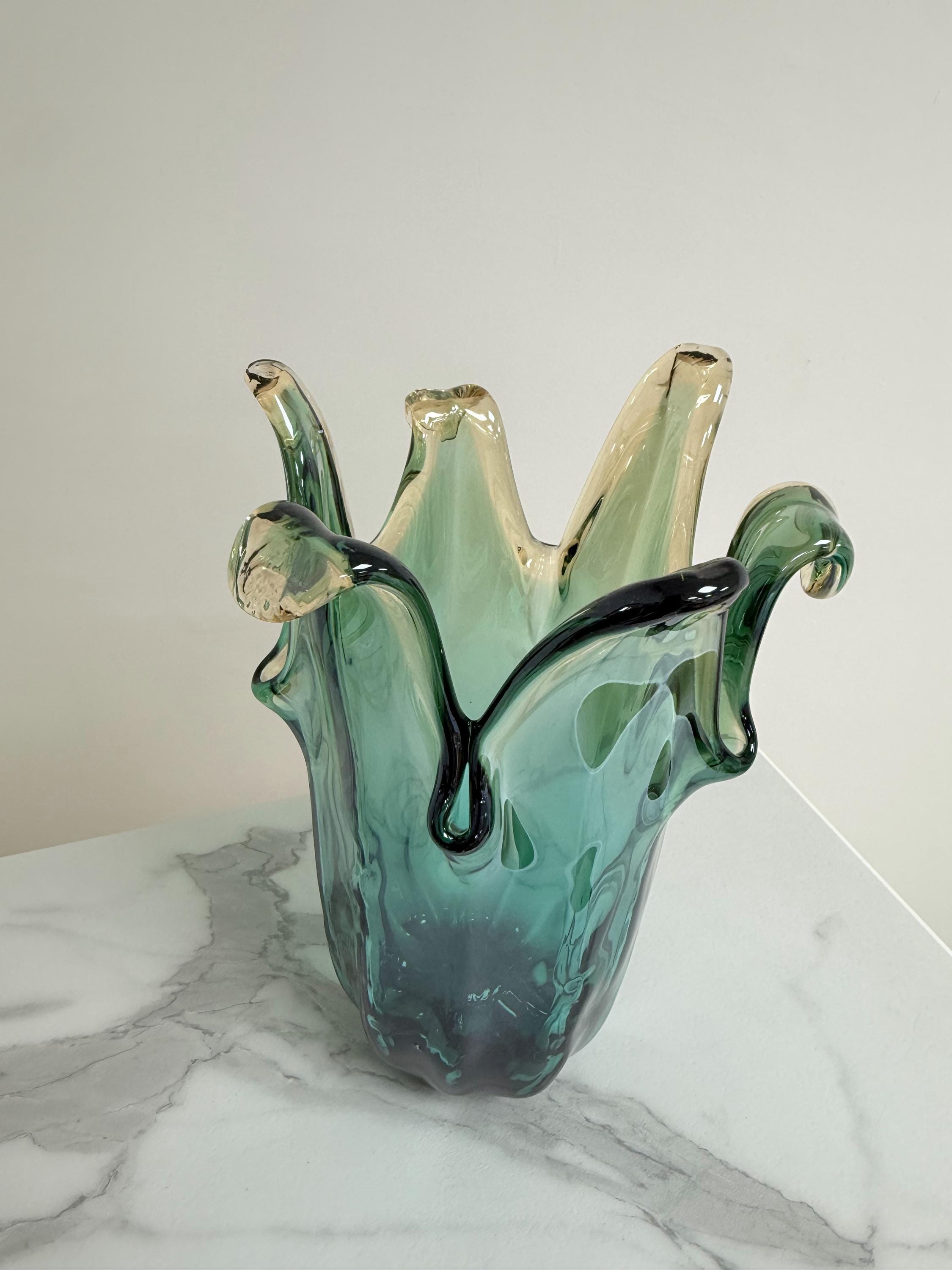Murano Glass Vase | Certified Murano Glass | Made in Italy | Decorative Vase | Collection Pasta di Vetro Verde