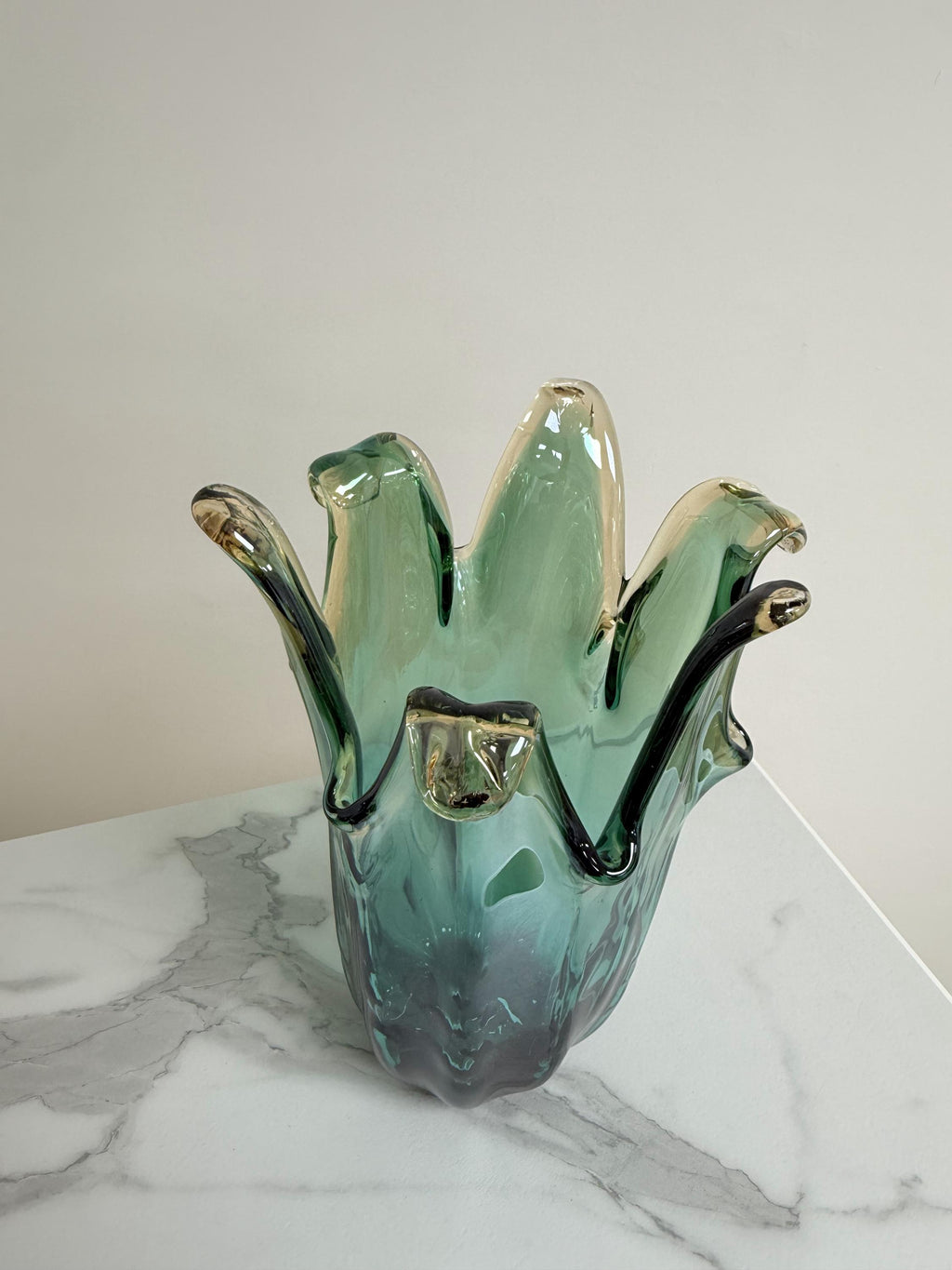 Murano Glass Vase | Certified Murano Glass | Made in Italy | Decorative Vase | Collection Pasta di Vetro Verde