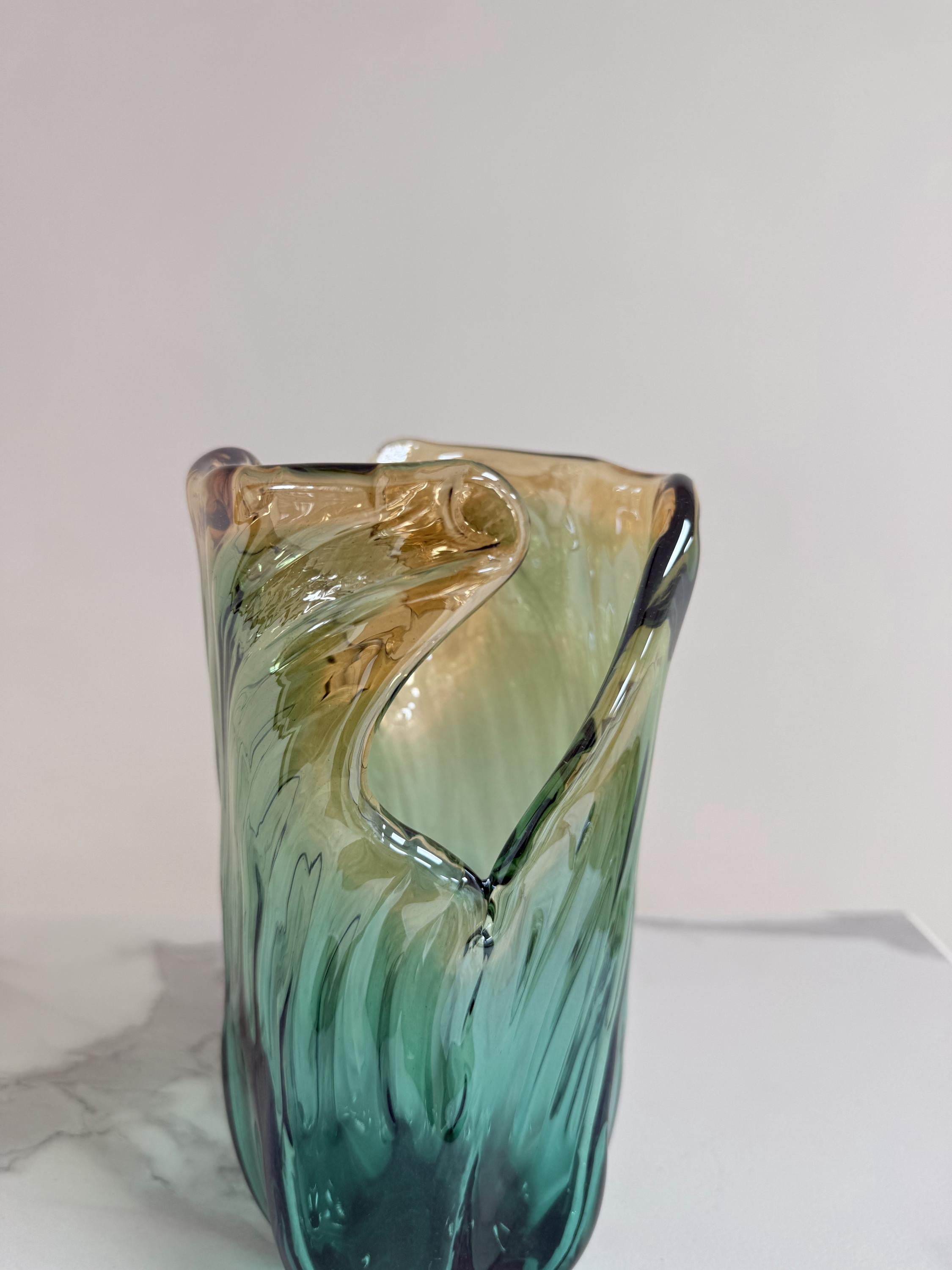 Murano Glass Vase | Certified Murano Glass | Made in Italy | Decorative Vase | Collection Pasta di Vetro Verde