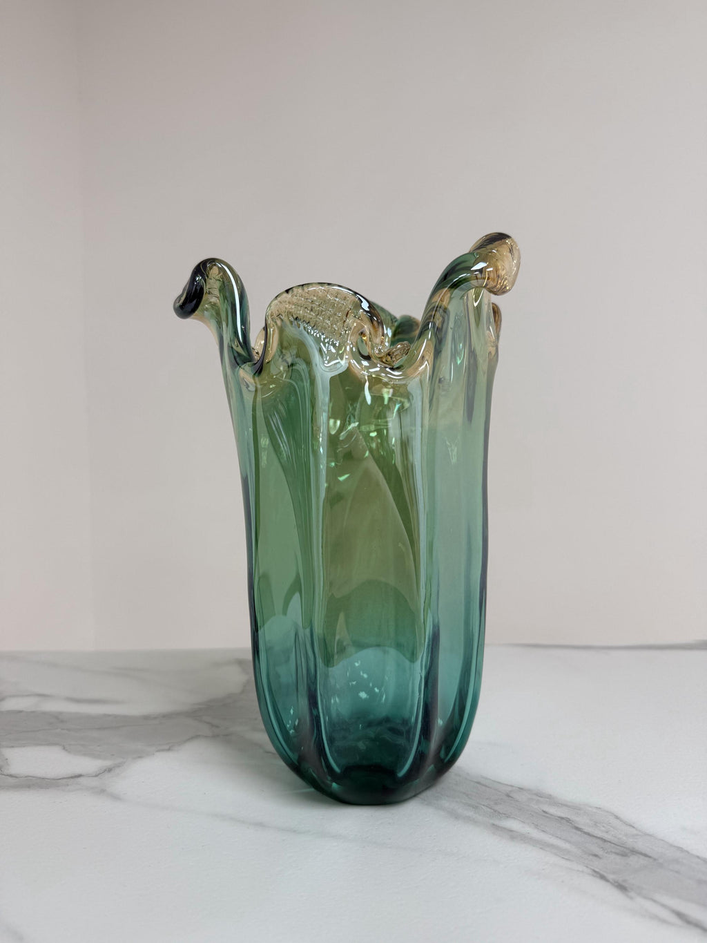 Murano Glass Vase | Certified Murano Glass | Made in Italy | Decorative Vase | Collection Pasta di Vetro Verde