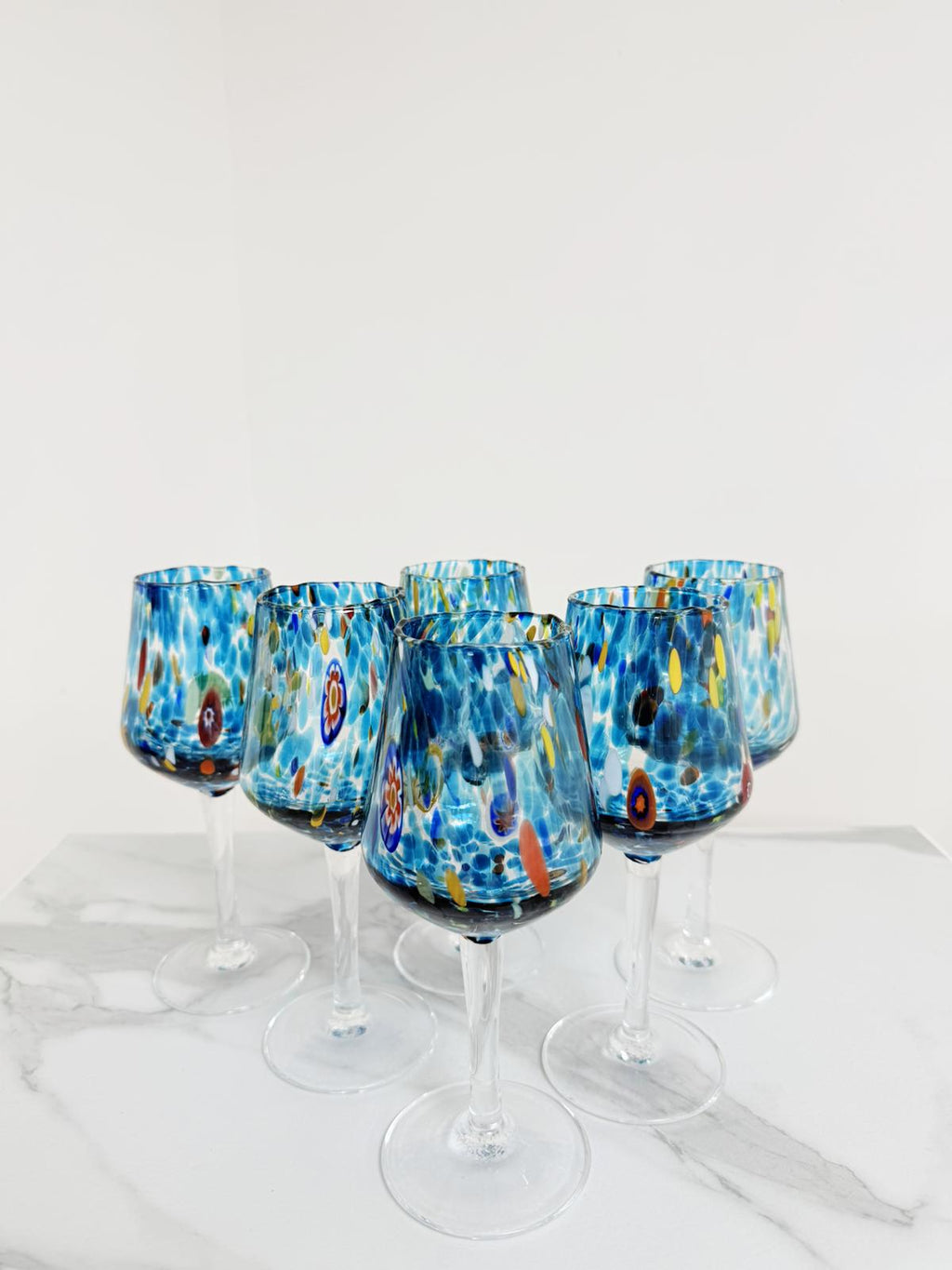 Murano Wine Glass | Certified Murano Glass | Made in Italy | Handmade Wine Goblet | Collection B8