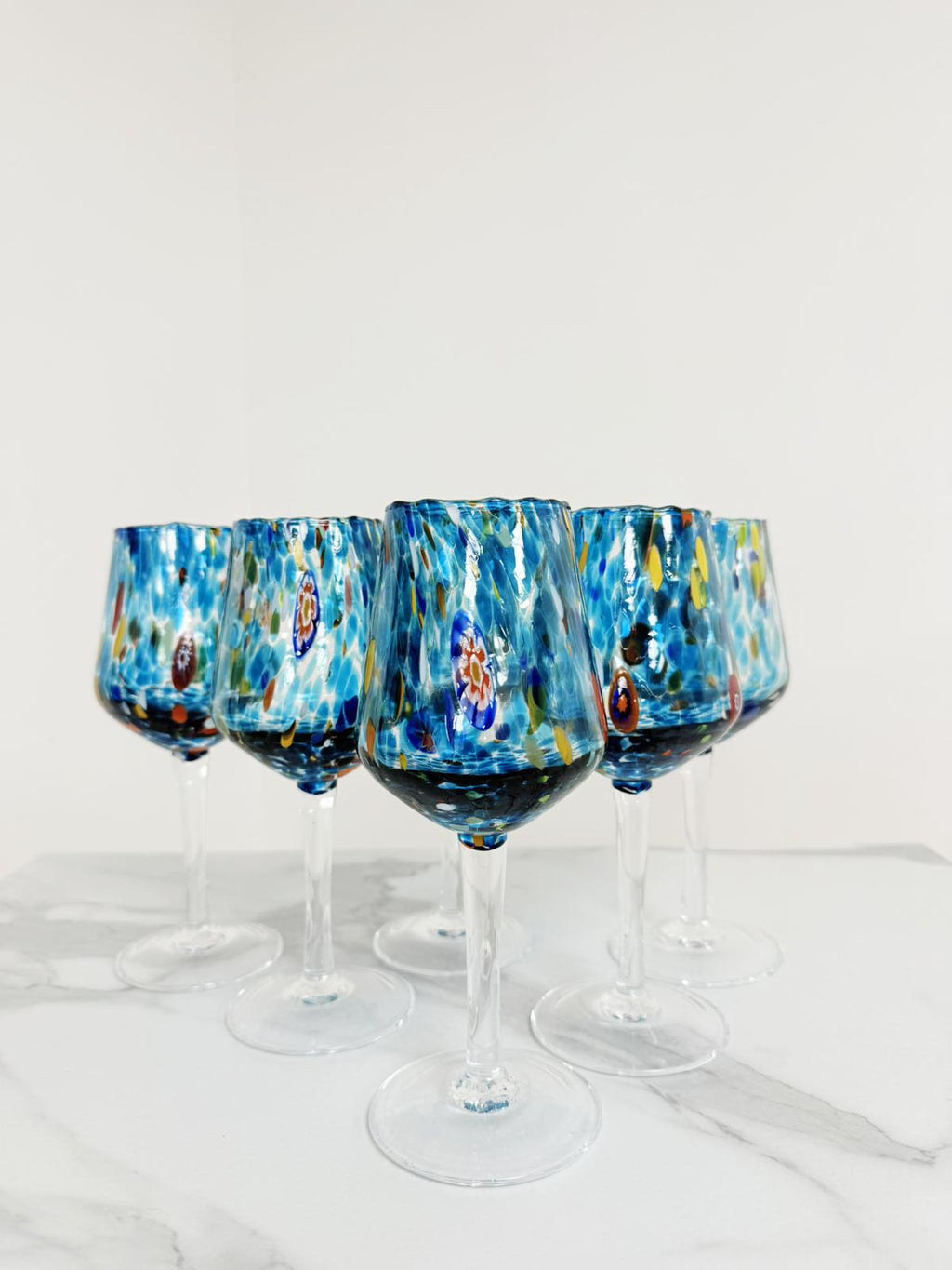 Murano Wine Glass | Certified Murano Glass | Made in Italy | Handmade Wine Goblet | Collection B8