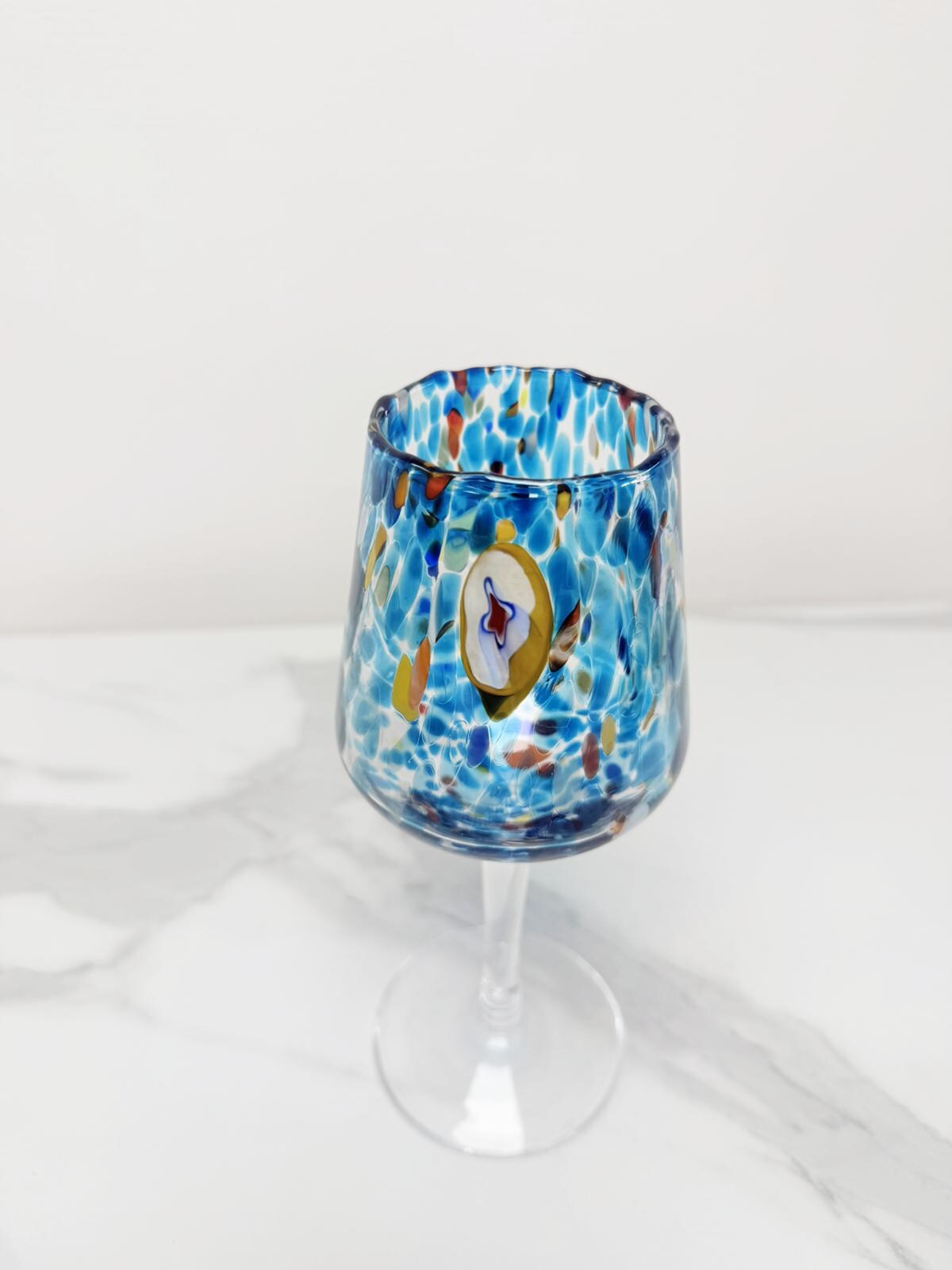 Murano Wine Glass | Certified Murano Glass | Made in Italy | Handmade Wine Goblet | Collection B8
