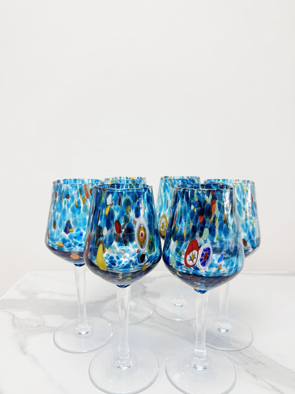 Murano Wine Glass | Certified Murano Glass | Made in Italy | Handmade Wine Goblet | Collection B8