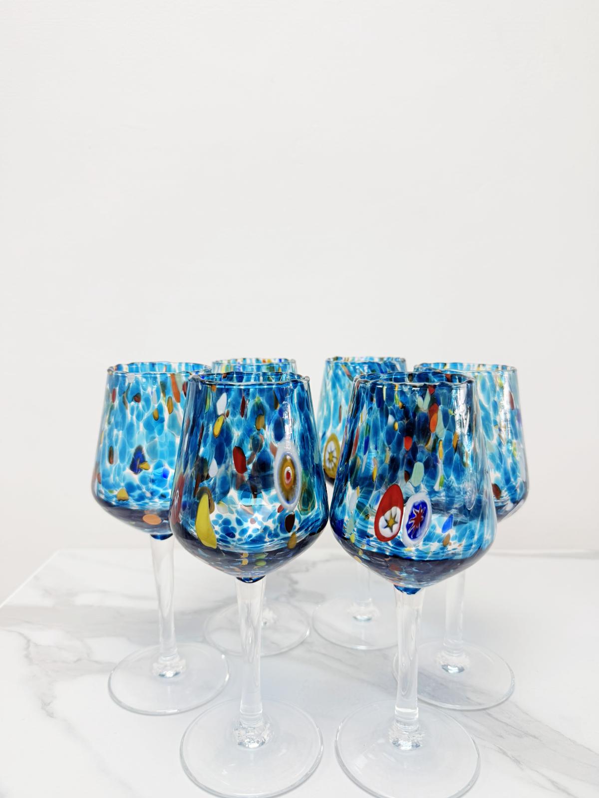 Murano Wine Glass | Certified Murano Glass | Made in Italy | Handmade Wine Goblet | Collection B8
