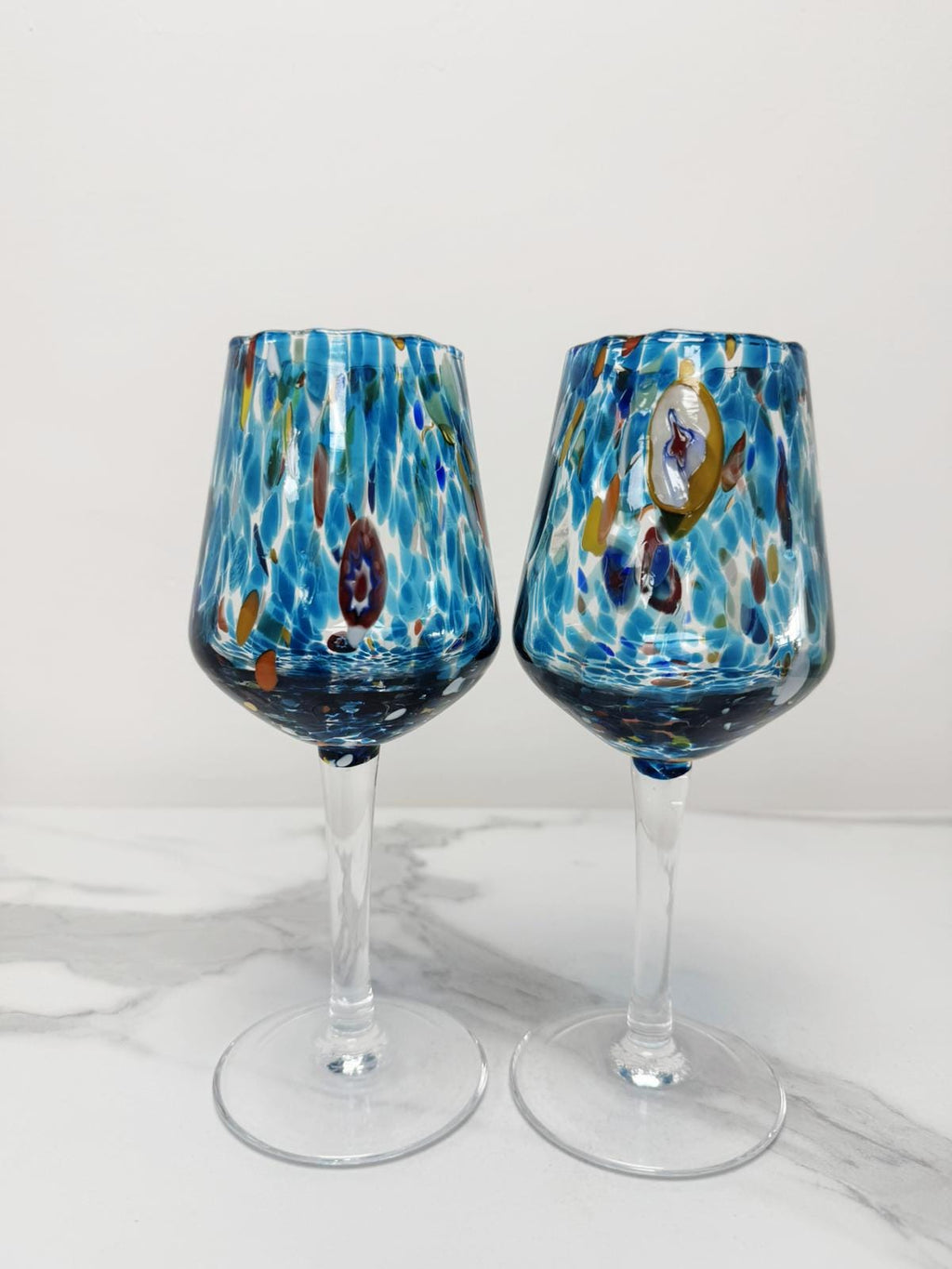 Murano Wine Glass | Certified Murano Glass | Made in Italy | Handmade Wine Goblet | Collection B8