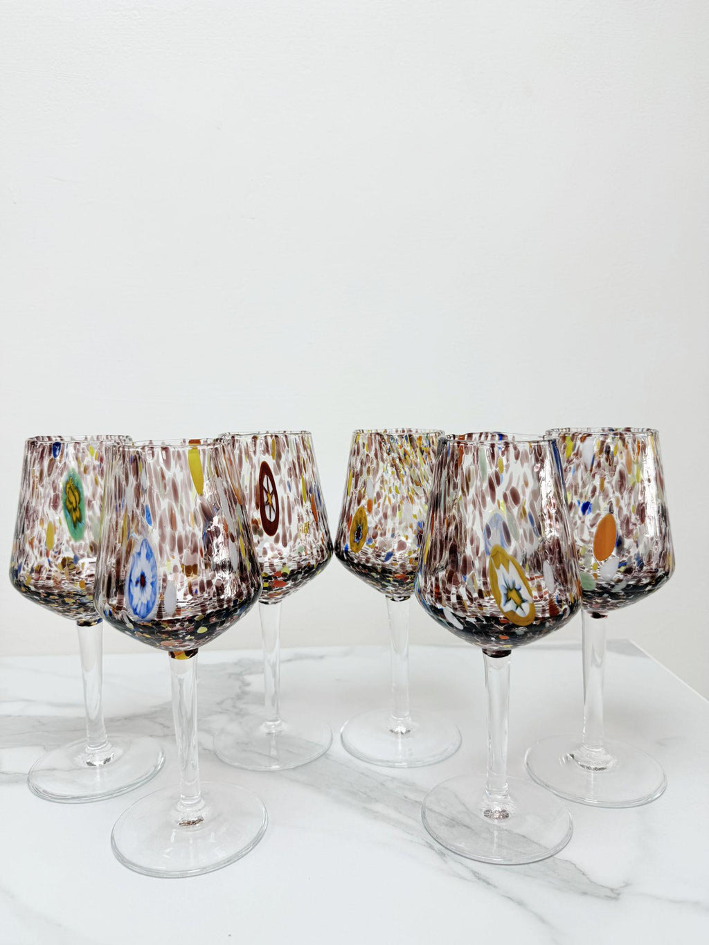 Murano Wine Glass | Certified Murano Glass | Made in Italy | Handmade Wine Goblet | Collection B8