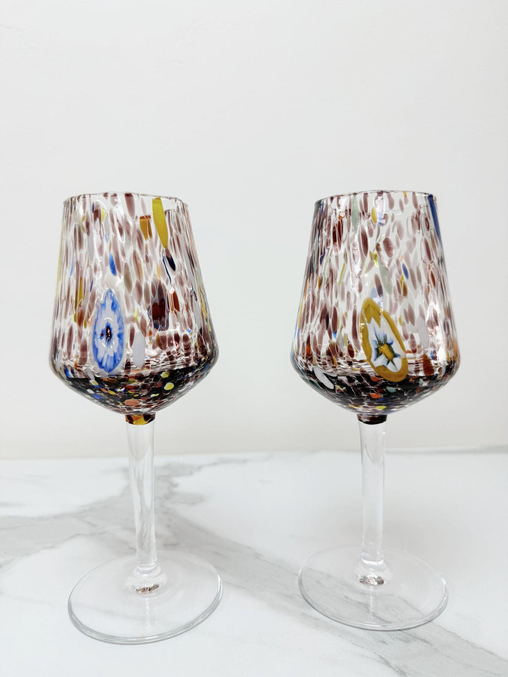 Murano Wine Glass | Certified Murano Glass | Made in Italy | Handmade Wine Goblet | Collection B8