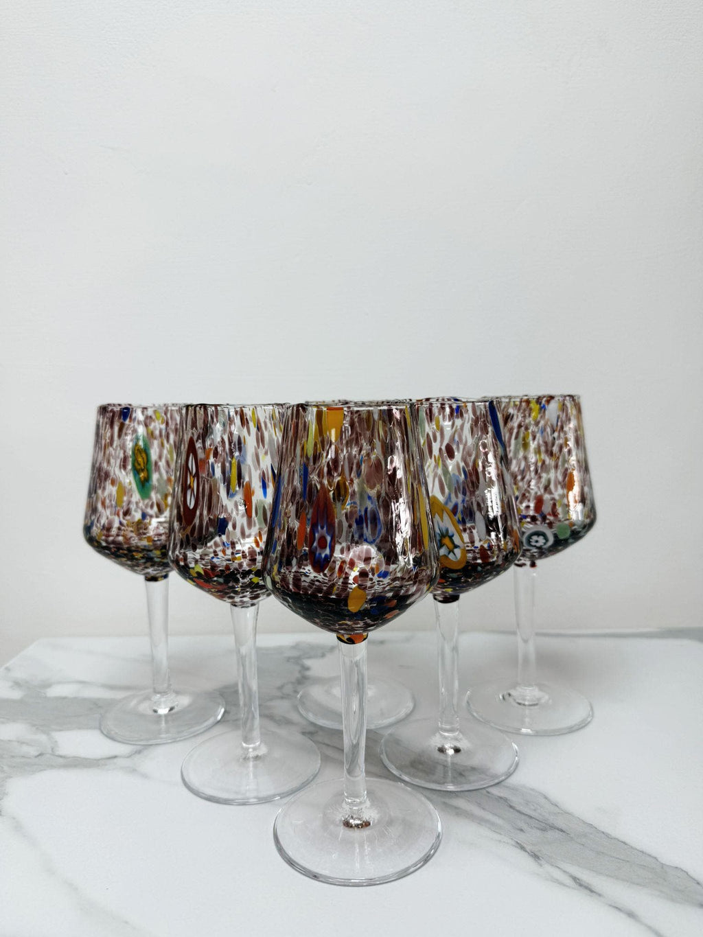 Murano Wine Glass | Certified Murano Glass | Made in Italy | Handmade Wine Goblet | Collection B8