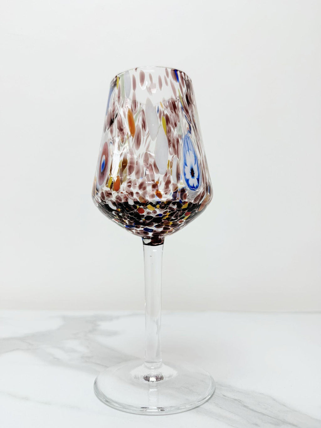 Murano Wine Glass | Certified Murano Glass | Made in Italy | Handmade Wine Goblet | Collection B8