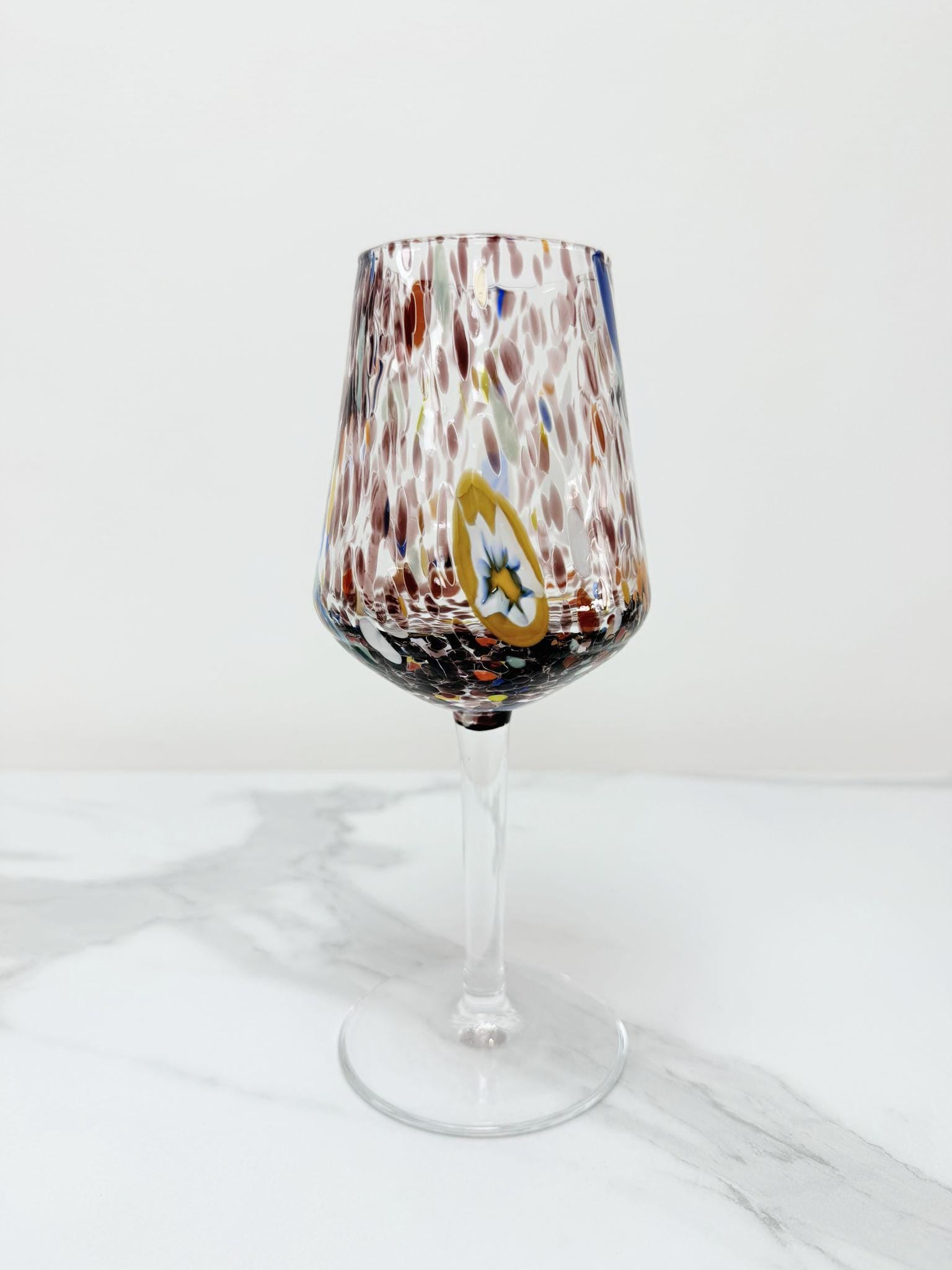 Murano Wine Glass | Certified Murano Glass | Made in Italy | Handmade Wine Goblet | Collection B8