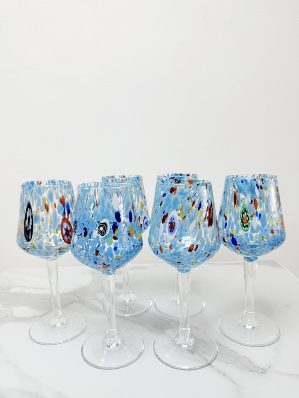 Murano Wine Glass | Certified Murano Glass | Made in Italy | Handmade Wine Goblet | Collection B8
