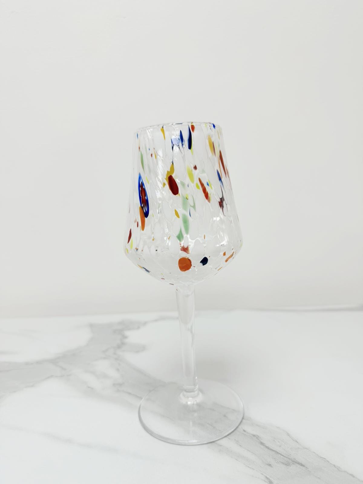 Murano Wine Glass | Certified Murano Glass | Made in Italy | Handmade Wine Goblet | Collection B8