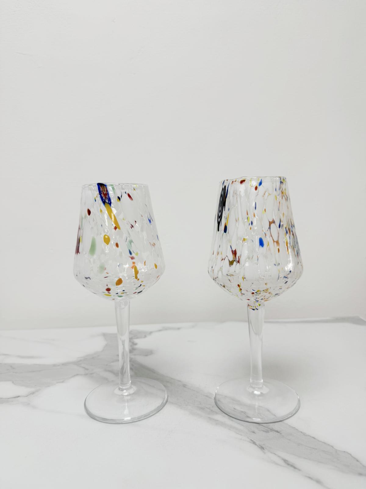 Murano Wine Glass | Certified Murano Glass | Made in Italy | Handmade Wine Goblet | Collection B8