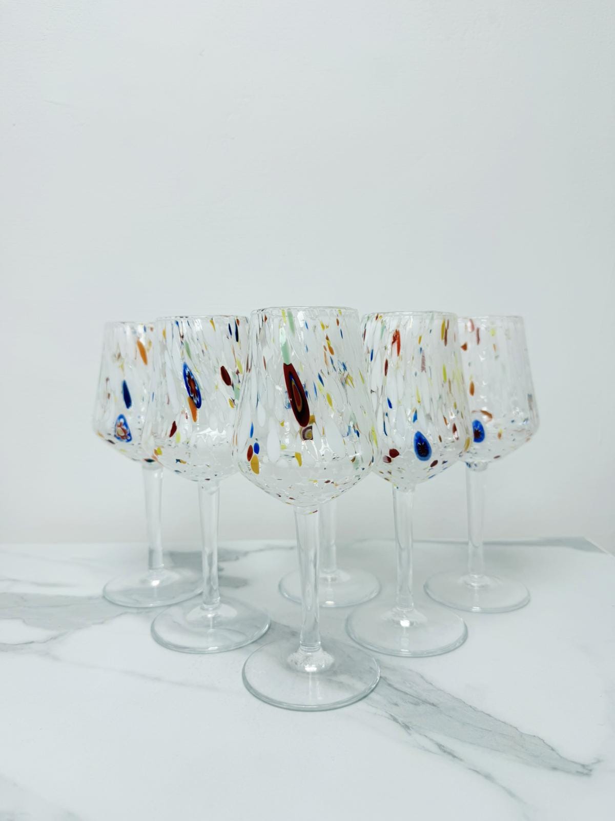 Murano Wine Glass | Certified Murano Glass | Made in Italy | Handmade Wine Goblet | Collection B8