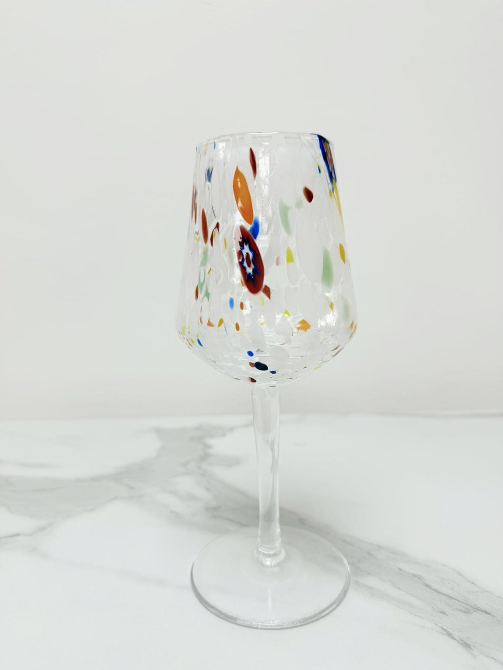 Murano Wine Glass | Certified Murano Glass | Made in Italy | Handmade Wine Goblet | Collection B8